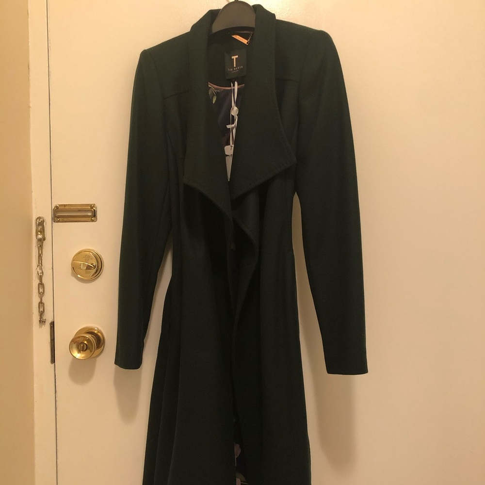 Ted baker coat, dark green, size 0